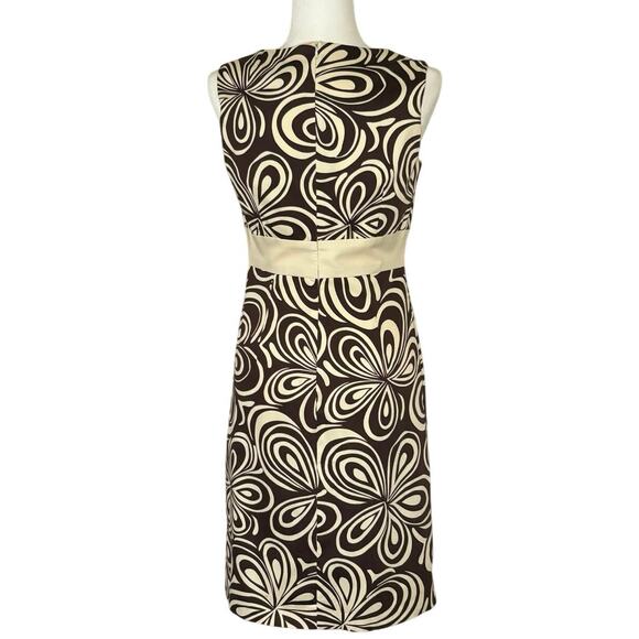 J. McLaughlin Sleeveless Sheath Dress Women's 4 | Brown & Cream | EUC - Picture 4 of 13